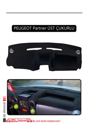 Peugeot Partner Üst Çukurlu Torpido Koruma Halısı - Siyah Kenar
