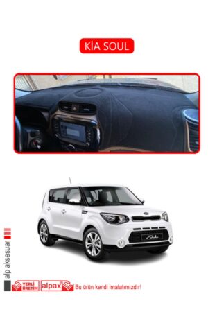 Kia Soul Torpido Koruma Halısı - Kırmızı Kenar