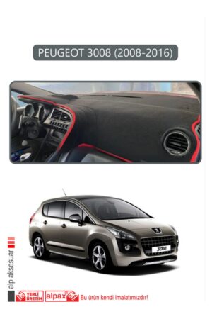 Peugeot 3008 (2008-2016) Torpido Koruma Halısı - Gri Kenar