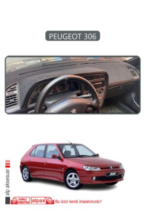 Peugeot 306 Torpido Koruma Halısı - Gri Kenar