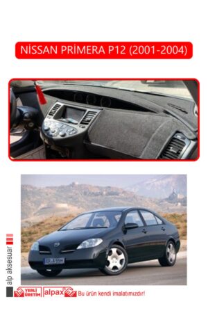 Nissan Primera P12 2001-2004 Torpido Koruma Halısı - Kırmızı Kenar