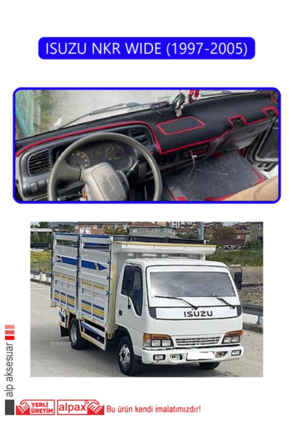 Isuzu Nkr Wide 1997-2005 Torpido Koruma Halısı - Mavi Kenar