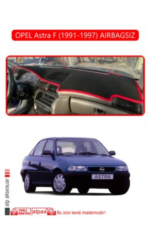 Opel Astra F 1991-1997 Airbagsiz Torpido Koruma Halısı - Kırmızı Kenar