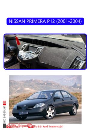Nissan Primera P12 2001-2004 Torpido Koruma Halısı - Mavi Kenar