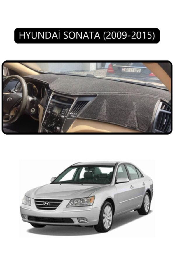 Hyundai Sonata 2009-2015 Torpido Koruma Halısı - Siyah Kenar