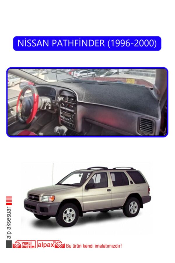 Nissan Pathfinder 1996-2000 Torpido Koruma Halısı - Mavi Kenar