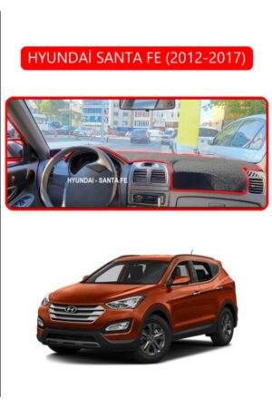 Hyundai Santa Fe 2012-2017 Torpido Koruma Halısı - Kırmızı Kenar