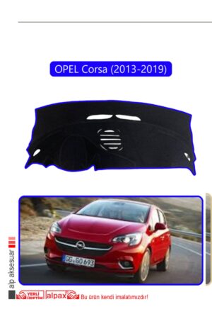 Opel Corsa (2013-2019) Torpido Koruma Halısı - Mavi Kenar