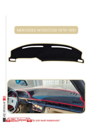 Mercedes W126/C126 1979-1991 Torpido Koruma Halısı - Bej Kenar