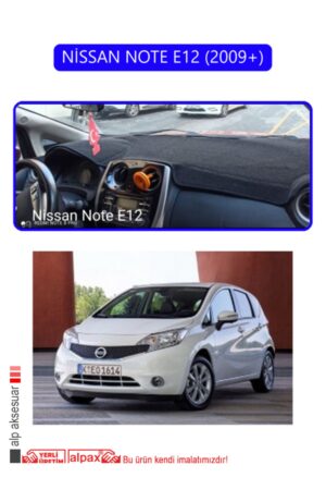 Nissan Note E12 2009+ Torpido Koruma Halısı - Mavi Kenar