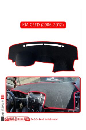 Kia Ceed 2006-2012 Torpido Koruma Halısı - Kırmızı Kenar