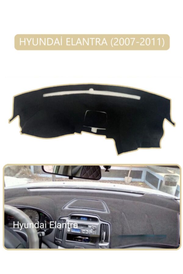 Hyundai Elantra 2007-2011 Torpido Koruma Halısı - Bej Kenar