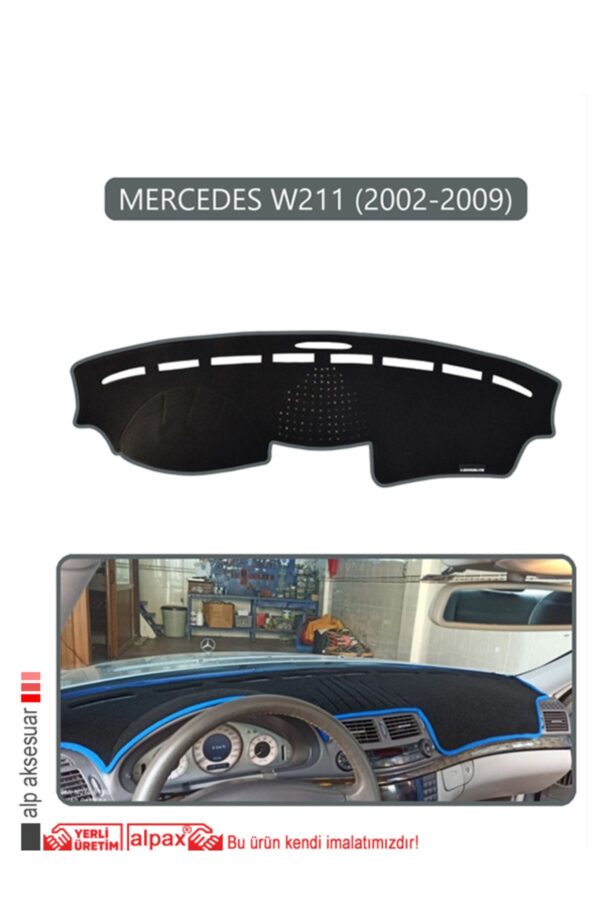 Mercedes W211 2002-2009 Torpido Koruma Halısı - Gri Kenar