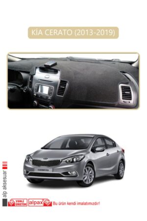 Kia Cerato 2013-2019 Torpido Koruma Halısı - Bej Kenar