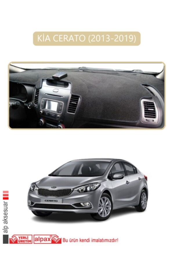 Kia Cerato 2013-2019 Torpido Koruma Halısı - Bej Kenar