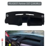 Peugeot Partner Kapaklı Ekranlı Torpido Koruma Halısı - Gri Kenar