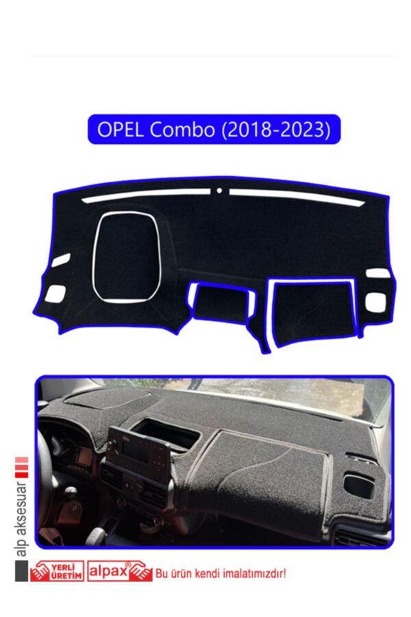 Opel Combo 18+ (2018-2023) Torpido Koruma Halısı - Mavi Kenar