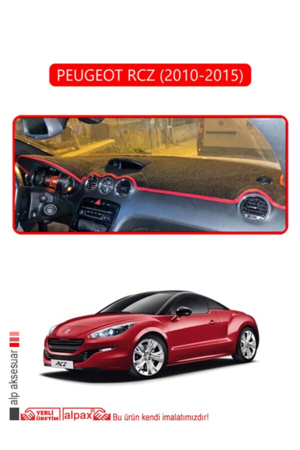 Peugeot Rcz 2010 - 2015 Torpido Koruma Halısı - Kırmızı Kenar