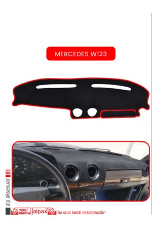 Mercedes W123 Torpido Koruma Halısı - Kırmızı Kenar