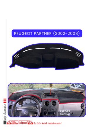 Peugeot Partner (2002-2008) Torpido Koruma Halısı - Mavi Kenar