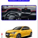 Peugeot 208 (2019+) Torpido Koruma Halısı - Mavi Kenar