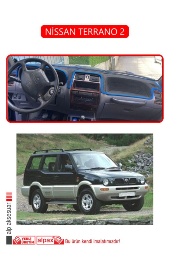 Nissan Terrano 2 Torpido Koruma Halısı - Kırmızı Kenar