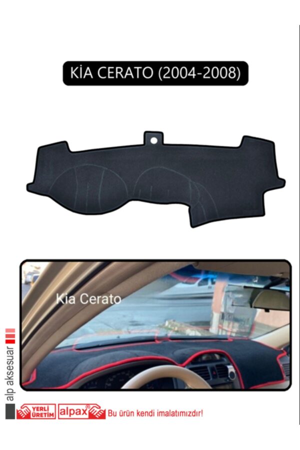 Kia Cerato 2004-2008 Torpido Koruma Halısı - Siyah Kenar