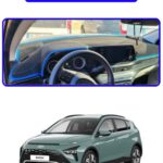 Hyundai Bayon 2021+ Torpido Koruma Halısı - Mavi Kenar