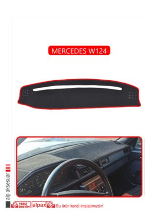 Mercedes W124 Torpido Koruma Halısı - Kırmızı Kenar