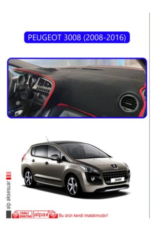 Peugeot 3008 (2008-2016) Torpido Koruma Halısı - Mavi Kenar