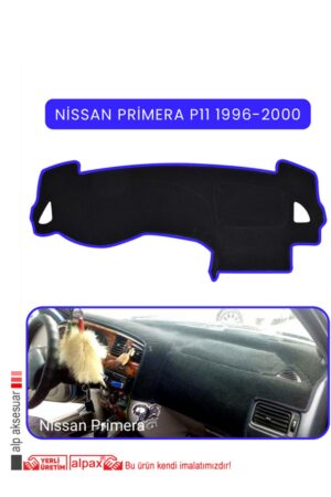Nissan Primera P11 1996-2000 Torpido Koruma Halısı - Mavi Kenar