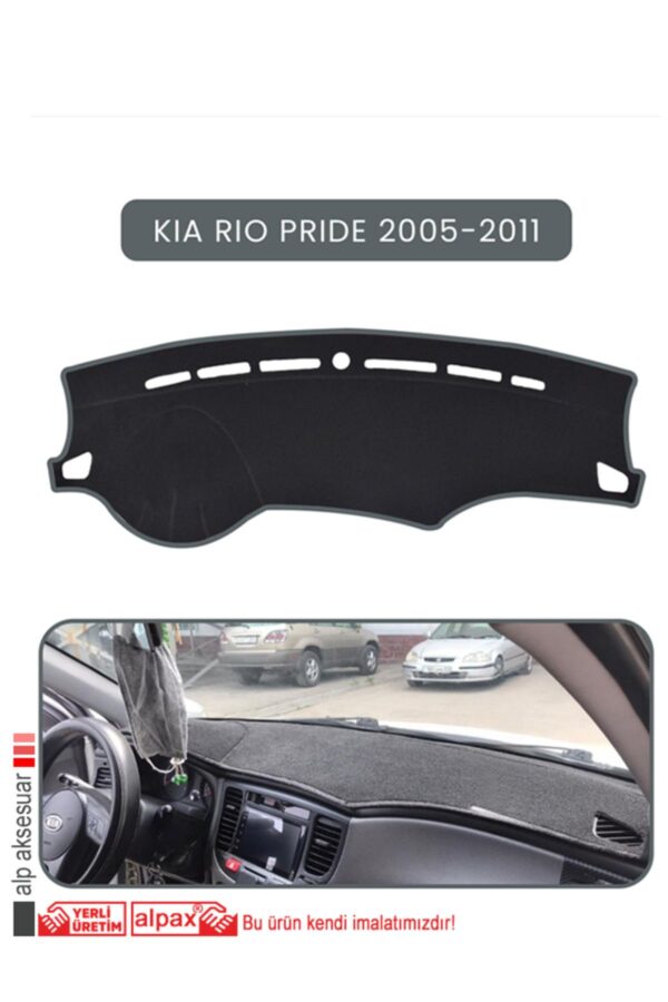 Kia Rio Pride 2005-2011 Torpido Koruma Halısı - Gri Kenar
