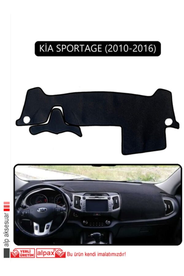 Kia Sportage 2010-2016 Torpido Koruma Halısı - Siyah Kenar