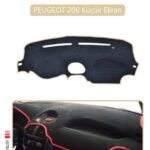 Peugeot 206 Küçük Ekran Torpido Koruma Halısı - Bej Kenar