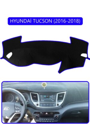 Hyundai Tucson 2016-2018 Torpido Koruma Halısı - Mavi Kenar