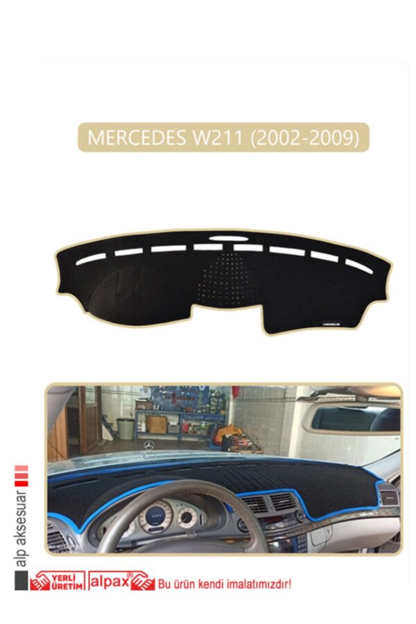 Mercedes W211 2002-2009 Torpido Koruma Halısı - Bej Kenar