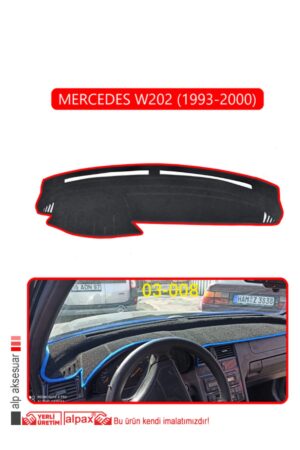 Mercedes W202 1993-2000 Torpido Koruma Halısı - Kırmızı Kenar