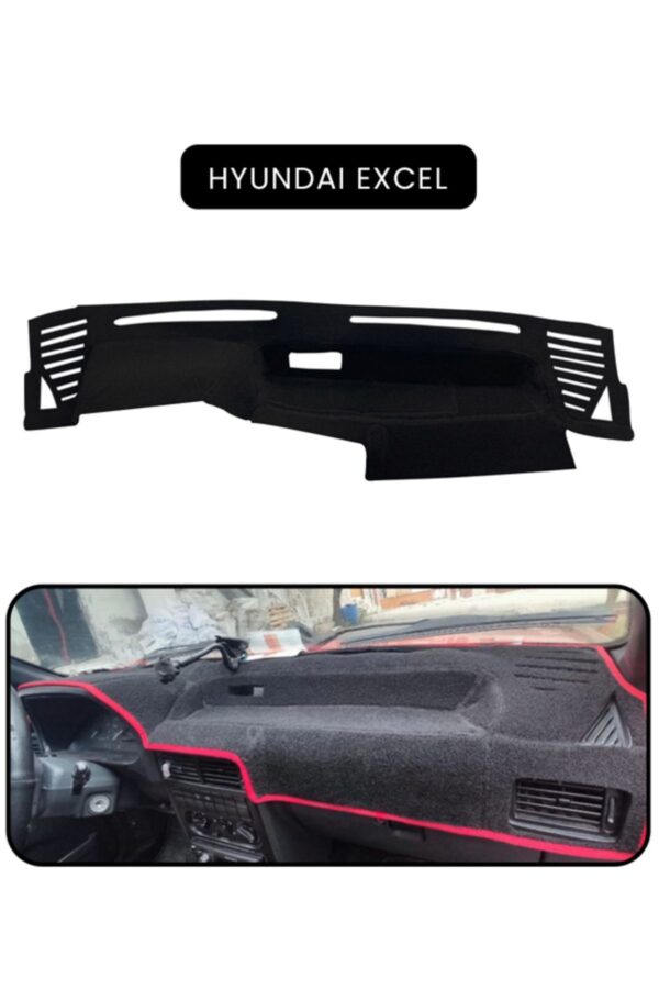 Hyundai Excel Torpido Koruma Halısı - Siyah Kenar