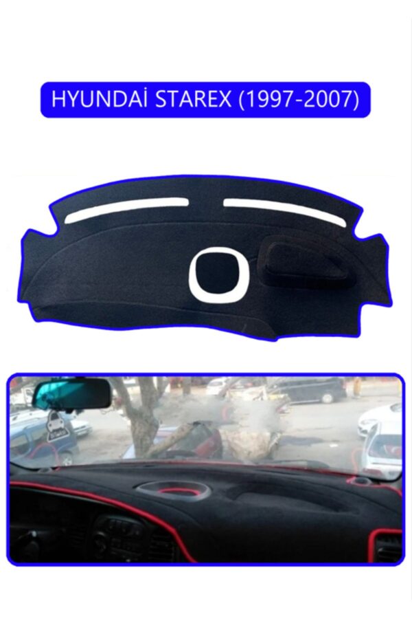 Hyundai Starex 1997-2007 Torpido Koruma Halısı - Mavi Kenar