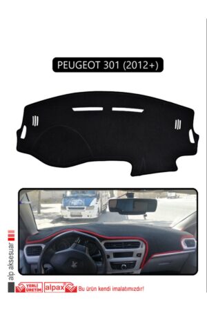 Peugeot 301 (2012+) Torpido Koruma Halısı - Siyah Kenar