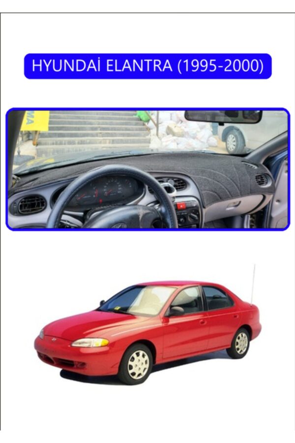 Hyundai Elantra 1995-2000 Torpido Koruma Halısı - Mavi Kenar