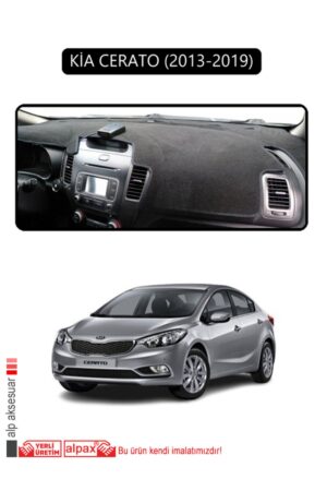 Kia Cerato 2013-2019 Torpido Koruma Halısı - Siyah Kenar