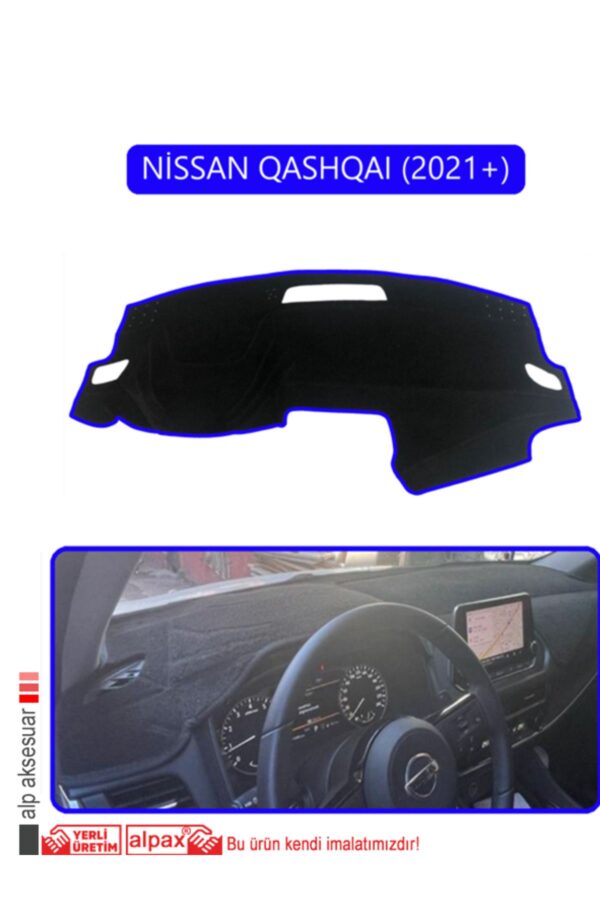 Nissan Qashqaı 2021 + Torpido Koruma Halısı - Mavi Kenar