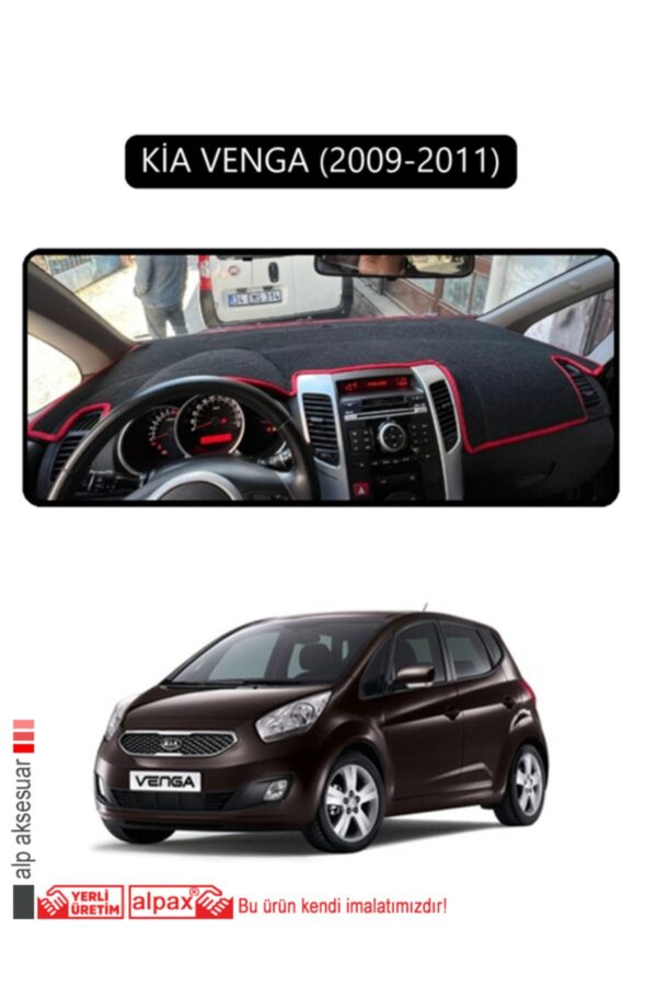 Kia Venga 2009-2011 Torpido Koruma Halısı - Siyah Kenar