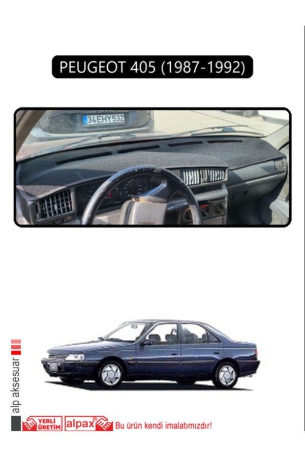 Peugeot 405 (1987-1992) ; Torpido Koruma Halısı - Siyah Kenar