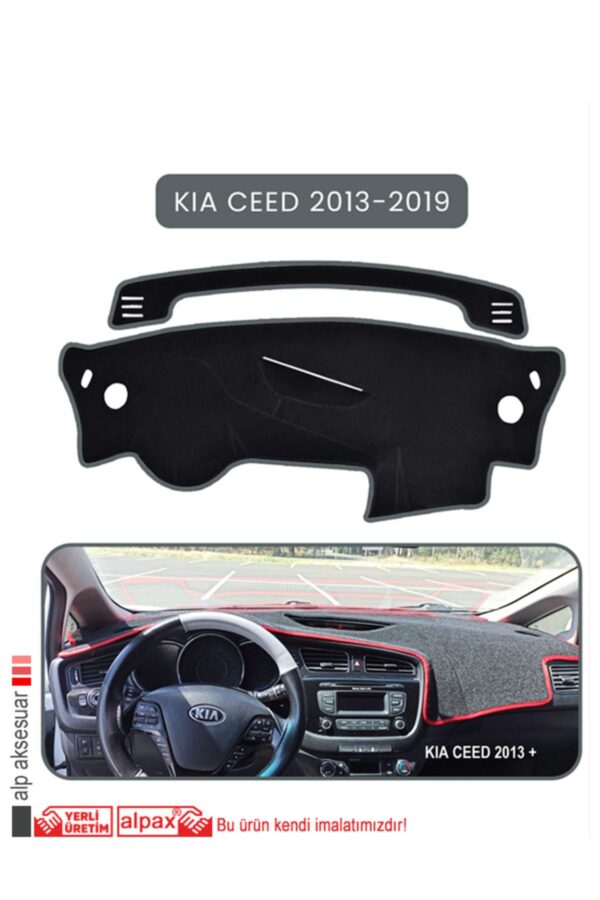 Kia Ceed 2013-2019 Torpido Koruma Halısı - Gri Kenar