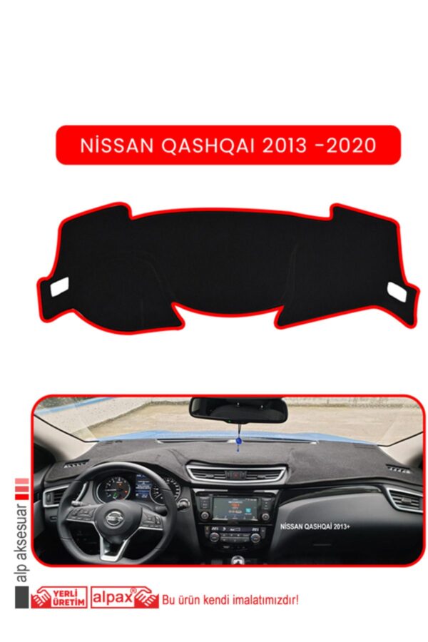 Nissan Qashqaı 2013 -2020 Torpido Koruma Halısı - Kırmızı Kenar