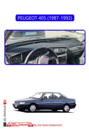 Peugeot 405 (1987-1992) Torpido Koruma Halısı - Mavi Kenar