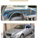 Mercedes W208 Torpido Koruma Halısı - Bej Kenar