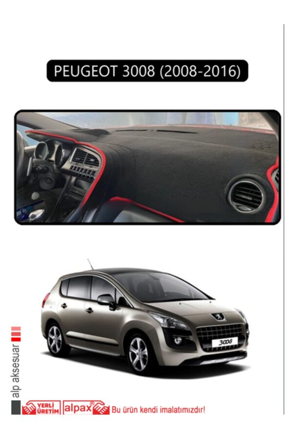 Peugeot 3008 (2008-2016) Torpido Koruma Halısı - Siyah Kenar